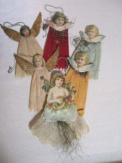 Vintage Christmas Angel Ornaments, Victorian Paper Crafts, Victorian Paper Ornaments, Victorian Paper Dolls, Victorian Christmas Decorations, Victorian Crafts, Cotton Toys, Victorian Paper, Tinsel Christmas