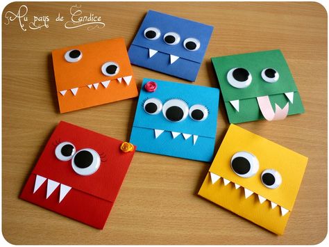 Invitations pour anniversaire "monstres rigolos" Tutoriel sur le blog: http://paysdecandice.canalblog.com/archives/2014/10/19/30795151.html Monster Birthday Parties, Monster Cards, Monster Birthday, Monster Party, Birthday Cards Diy, Kids Cards, Diy Cards, Homemade Cards, Diy For Kids