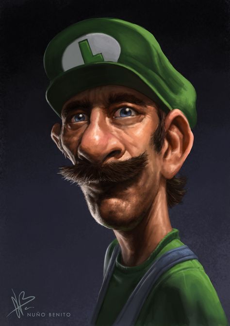 Luigi by mawelman.deviantart.com on @deviantART Dope Cartoons, Realistic Cartoons, Funny Caricatures, Super Mario Art, Super Mario Brothers, Mario Art, Dope Cartoon Art, Mario Brothers, Mario And Luigi