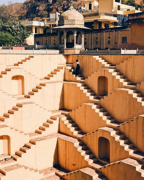 Panna Meen Ka Kund, Amber Fort | Jaipur, Rajasthan, India Staircase Architecture, Architecture Magazines, Incredible India, India Travel, Photography Inspo, Art And Architecture, Jaipur, Fort, Stairs