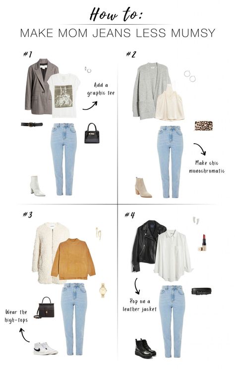 5 Ways to Make Mom Jeans Less Mumsy | The Mom Edit Sweater Mom Jeans Outfit, Mum Jeans Outfit Winter, Outfit Con Jean Claro, Mom Jean Outfits Winter, Mom Fit Jeans Outfits, Mom Jeans Winter Outfits, Mum Jeans Outfit, High Waist Jeans Outfit, Waist Jeans Outfit