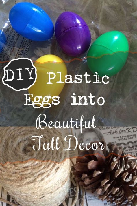 Recycle old plastic Easter eggs and turn them into beautiful fall decorations.  It's an easy holiday DIY!  A perfect Thanksgiving craft idea!  #diy #diys #craft #crafts #crafting #howto #handmade #homedecor #decor #makeover #makeovers #redo #repurpose #reuse #recycle #recycling #upcycle #upcycling  #unique #fall #falldecor | sponsored Easy Holiday Diy, Dollar Store Fall Decor, Decor Makeover, Recycling Crafts, Egg Decor, Diy Fall Decor, Egg Decoration, Fall Acorns, Diy Confetti