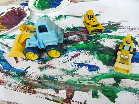 truck painting for toddlers Painting For Toddlers, Truck Painting, Toddler Painting, Transportation Preschool, Transportation Theme, Fun Summer Activities, Circle Time, Preschool Activity, Toddler Fun