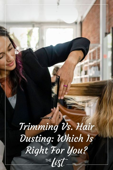 While you may have heard about trimming before, the same probably cannot be said for the term "hair dusting." What exactly is dusting and how is it different from trimming? Which form of getting rid of frayed ends is right for you? #hair #haircaretips #haircare #haircut Vs Hair, Trim Your Own Hair, Hair Dusting, Hair Trim, Split Ends, Hair Care Tips, Be Better, The List, Hair Hair