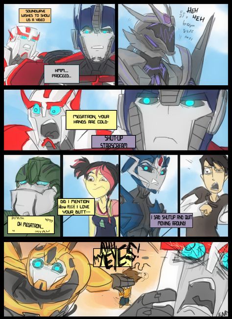 Transformers Prime Comics Funny, Transformers Go Go Comic, Transformers Prime Comics, Transformers Prime Funny, Arcee Transformers, Transformers Soundwave, Transformers Art Design, Transformers Memes, Transformers Cybertron