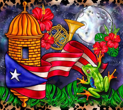 Puerto Rico Clipart, Puerto Rico Painting, Puerto Rican Slang, Puerto Rican Artwork, Puerto Rico Pictures, Puerto Rico Art, Puerto Rican Culture, Love Pink Wallpaper, Porto Rico