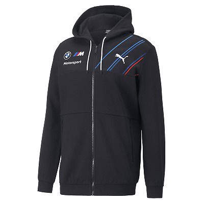 (eBay) BMW Motorsport Full Zip Hooded Sweatshirt 2022 Team Sweatshirts, Bmw Motorsport, Puma Logo, Full Zip Hoodie, Hoodie Design, Grey Sweatshirt, Stripes Design, Puma Jacket, Black Hoodie