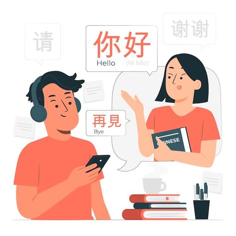 Free vector learning chinese concept ill... | Free Vector #Freepik #freevector #language-education #language-learning #language #culture Learning Chinese, Translation Services, Learn Mandarin, Concept Illustration, Language School, Learn Chinese, Personalized Learning, Chinese Language, Language Teaching