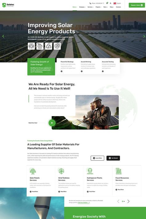 Solar Website, Energy Website, Website Branding Design, Graphic Designer Studio, Best Themes, Wordpress Theme Portfolio, Unique Website Design, Website Planning, Technology Website