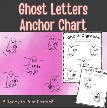 Digraphs Chart, Ghost Letters, Pumpkin Reading, Silent Letters, Writing Anchor Charts, Anchor Charts, Writing Activities, Reading Writing, School Work