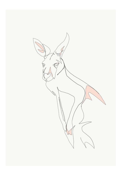 Emma Ryan Design copyright  Kangaroo drawing Kangaroo Tattoo Design, Simple Kangaroo Tattoo, Simple Kangaroo Drawing, Kangaroo Line Drawing, Watercolour Kangaroo, Kangaroo Drawing, Kangaroo Art, Shading Drawing, Perspective Drawing Lessons