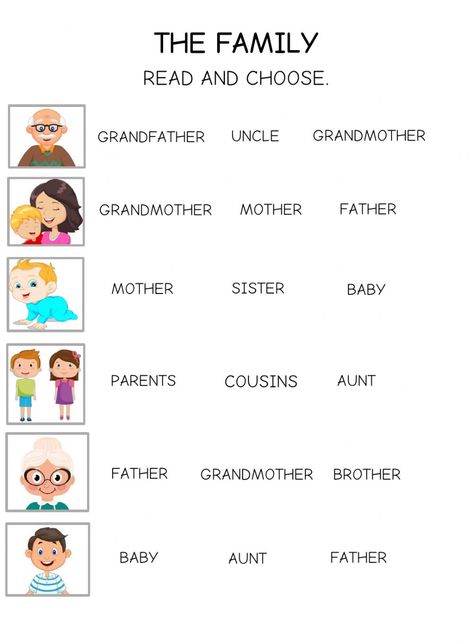 Worksheet For Family Members, My Family Worksheet Grade 2, Family English Worksheet, My Family Worksheet For Grade 1, Family Words Activities For Kids, Members Of The Family Worksheet For Kids, Activities About Family For Kids, My Family Worksheets For Kids Preschool, Family Members Worksheet For Kids