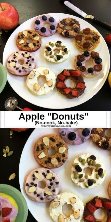 APPLE "DONUTS" Apple Donuts Recipe, Healthy Donuts Recipe, Healthy Donuts, Apple Donuts, Donuts Recipe, Chocolate Nutella, Strawberry Cream Cheese, Healthy Apple, Apple Fruit