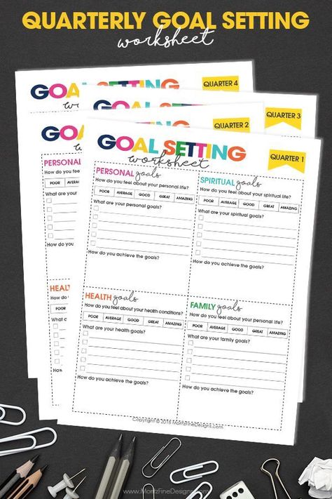 Setting goals is easy, Achieving goals is not. Learn how to actually accomplish the goals you make each year, and use the free printable Quarterly Goal Setting Worksheets to help you along the way. #goalsetting #freeprintable #goalsettingworksheets #goalsettingforadults Fitness Worksheets, Quarterly Planning, Academic Coach, Goal Printable, Goal Settings, Goals 2023, Planning Worksheet, Goal Setting Printable, Annual Planning