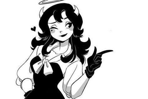 Dark Kawaii, Alice Angel, Angel Drawing, Good Cartoons, Bendy And The Ink Machine, Old Cartoons, Vintage Cartoon, Video Game Art, Dark Anime