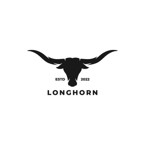 Longhorn Back Tattoo Women, Longhorn Logo Design, Texas Bull Tattoo, Longhorn Outline, Texas Longhorn Tattoo, Longhorn Clipart, Longhorn Skull Drawing, Longhorn Silhouette, Western Logo Design