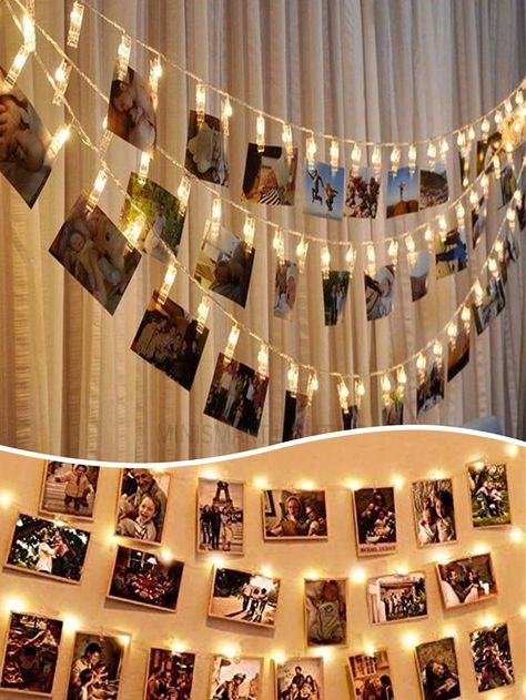 Led Photo Clip String Lights With Warm White Light,Hanging Picture Card Holder For Bedroom Wall Decor, Christmas, Thanksgiving, Wedding, Party Decoration,Christmas Multicolor    PP     Event & Party Supplies, size features are:Bust: ,Length: ,Sleeve Length: Lights Pictures, Led Lights Wedding, Lamp Photo, Led Garland, Lights Wedding Decor, Merry Christmas Decoration, Photo Clips, Photo Holder, Bachelorette Party Decorations