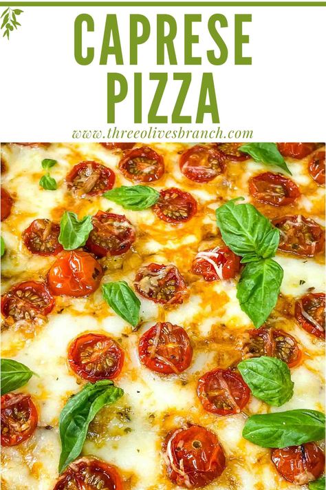 Balsamic Vinegar Glaze, Rustic Pizza, Recipe For Pizza, Caprese Pizza, Thick Crust Pizza, Garlic Pizza, Great Dinner Recipes, Mozzarella Pizza, French Bread Pizza