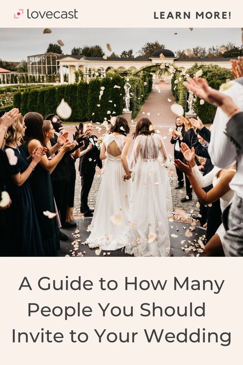 Who to leave off your wedding guestlist can be a touchy subject. We've complied this blog post to help you figure out just how many people you are able to invite, and who to invite to your wedding! Wedding Guest Etiquette, Private Wedding, Wedding Guest List, Horror Music, Weddings By Color, Creative Wedding Ideas, How Many People, Digital Weddings, Large Weddings