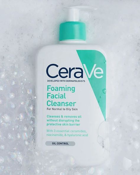 Foaming Cleanser for Normal-to-Oily Skin | Gel Face Wash | CeraVe Cleanser Cerave, Cleanser Ingredients, Cerave Skincare, Daily Face Wash, Face Washing, Skin Cleanser, Cheap Skin Care Products, Clear Gel, Foaming Facial Cleanser