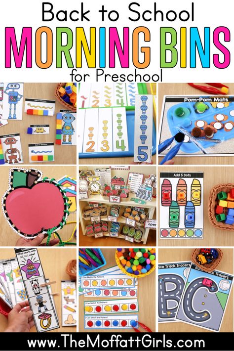 Morning Bin Ideas Preschool, Morning Bins For Preschool, Preschool Morning Tub Ideas, Morning Tubs Prek, Morning Preschool Activities, Morning Centers Preschool, Morning Basket Ideas Preschool, Prek Morning Activities, Preschool Morning Bins