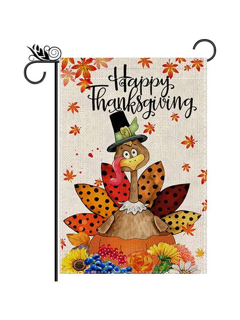 1pc Thanksgiving Turkey Pattern Garden FlagI discovered amazing products on SHEIN.com, come check them out! Thanksgiving Flag, Holiday Yard Decor, Happy Thanksgiving Turkey, Fall Garden Flag, Hanging Flag, Mini Flags, Happy Thanksgiving Day, Outdoor Holidays, Yard Flags