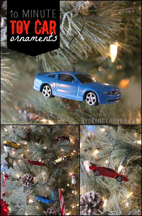 14 Ornaments to Give as Gifts Car Ornaments Diy, Hot Wheels Christmas Tree, Diy Toy Car, Diy Toys Car, Mexican Christmas Decorations, Kids Tree, Lobby Ideas, Car Christmas, Mexican Christmas