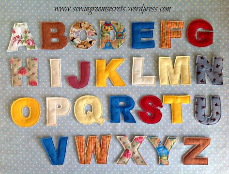 Fabric Alphabet Letters, Diy Alphabet Letters, Sewing Letters, Fabric Alphabet, Alphabet Quilt, Quick Sew, Crafty Hobbies, Applique Letters, Applique Stitches