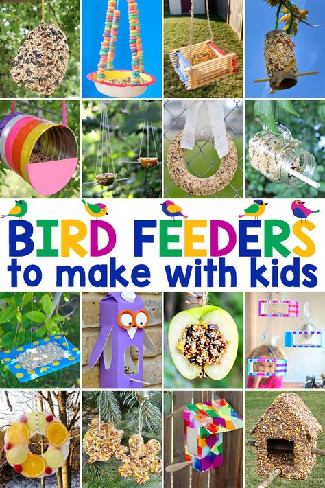 Biodegradable Bird Feeders, Bird Activity Preschool, Bird Feeders For Kids To Make, Pine Cone Bird Feeder, Make A Bird Feeder, Bird Feeder Craft, Bug Party, Easy Bird, Homemade Bird Feeders