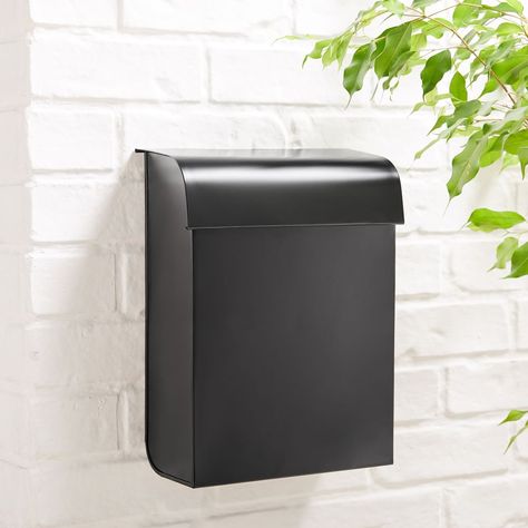 Classic Mounted Mailbox, Black | West Elm Black West, Teen Furniture, Wall Mount Mailbox, Mounted Mailbox, Furniture Classic, Front Porch Decorating, Mirror Shop, Room Planning, Window Hardware