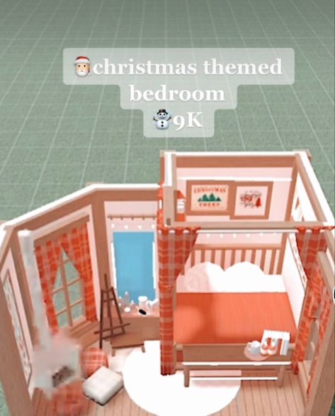 Bloxburg Filming Room Ideas, Bloxburg House Ideas Interior Christmas, Bloxburg Log Cabin Ideas, Bloxburg Room Ideas Christmas, Bloxburg Bedroom Ideas Christmas, Bloxburg Christmas Bedroom Ideas, Bloxburg Christmas Interior, Bloxburg Winter Bedroom Ideas, Bloxburg Christmas Room