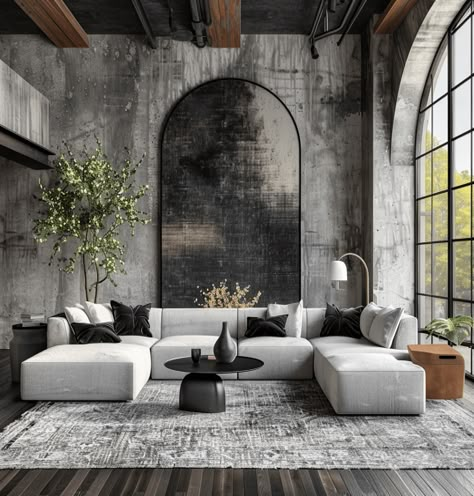 39 Industrial Living Room Ideas That Will Make Your Friends Envious #Exploring #of #DecorInspiration #Style #Raw #Industrial #Appeal #HomeDecorating #Decor #HouseGoals #the Modern Industrial Lounge Room, Green Industrial Living Room, Industrial Sofa Design, Industrial Living Room Lighting, Industrial Living Room Rug, Urban Industrial Living Room, Industrial Interior Design Living Room, Living Room Ideas Industrial, Industrial Living Room Ideas