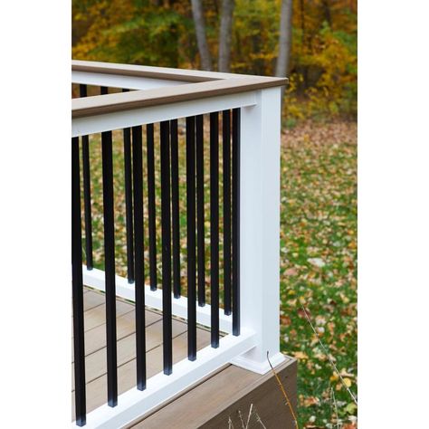 Composite Gate Ideas, Drink Rail, Porch Railing Designs, Deck Inspiration, Deck Railing Systems, Front Porch Railings, Composite Deck Railing, Patio Railing, Deck Railing Design