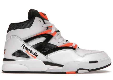 Reebok celebrated the 30th Anniversary of the Omni Zone II by reviving another OG colorway with the original Reebok Pump Omni Zone II White Black Orange.   The Reebok Pump Omni Zone II White Black Orange features a white leather upper with black and orange detailing. A signature Reebok "Pump" tongue adds the finishing touches.   The Reebok Pump Omni Zone II White Black Orange released in May of 2021 and retailed for $140. | Men's Reebok Pump Omni Zone II White (2021) Sneakers in Footwear White/B Reebok Pump, Reebok Sneakers, Wild Orange, Reebok Shoes, Black And Orange, Reebok Classic, Hot Sneakers, Big Fashion, 30th Anniversary