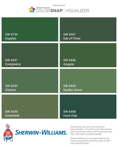 Sherwin Williams Cilantro Paint, Sassy Green Sherwin Williams, Evergreens Sherwin Williams, Sherwin Williams Garden Grove, Garden Grove Sherwin Williams, Arugula Sherwin Williams, Sherwin Williams Cascades Color Palette, Urban Garden Sherwin Williams, She Twin Williams Green Paint