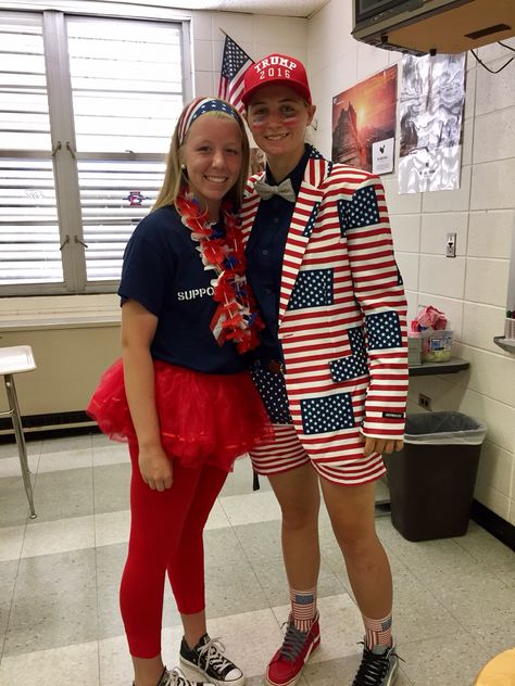 Patriotic Dress Up Day For School, Merica Monday Spirit Week, Merica Monday, Hoco 2022, School Spirit Week, America Dress, Homecoming Week, Patriotic Dresses, Activity Director