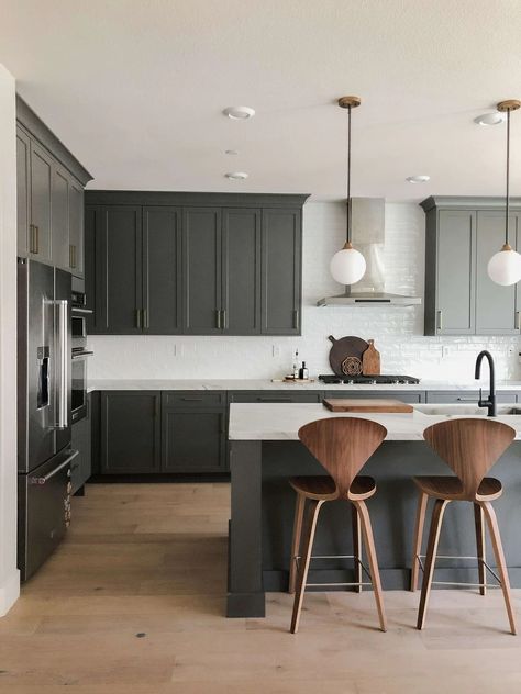 The Curated Color Collection: A Palette of On-Trend Cabinetry Paint Colors - Dura Supreme Cabinetry Sw Cyberspace Cabinets, Painted Cabinet Colors, Stain On Knotty Alder, Painted Cabinet, Cabinet Paint Colors, Mudroom Design, Blue Paint Colors, Kitchen Paint Colors, Popular Kitchens