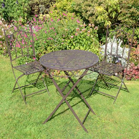 Chasing The Sun, Mocha Brown, Paint Finish, Bistro Set, Outdoor Dining Set, Outdoor Garden Furniture, Paint Finishes, Table And Chairs, Outdoor Table