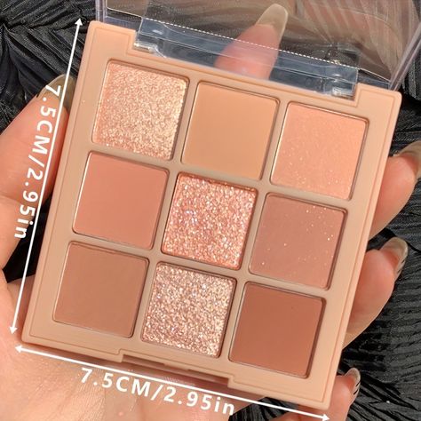 9 Color Pinkish Eyeshadow Palette Milk Tea Brown Orange Daily Makeup Pearly Matte Glitter Gentle Girl Eyeshadow https://share.temu.com/fxer6Q1WQ7A via @shoptemu Coral Eyeshadow, Shimmer Eyeshadow Palette, Round Face Makeup, Sparkly Makeup, Carnival Makeup, Makeup Eyeshadow Palette, Matte Eyeshadow Palette, Makeup For Hazel Eyes, Palette Makeup