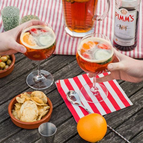 Pimm's SpritzDelish UK Wimbledon Aesthetic, Pimms Recipe, Best Summer Drinks, Pimms And Lemonade, Spiked Watermelon, Yummy Summer Drinks, Homemade Lemonade Recipes, Fun Summer Drinks, Spritz Recipe