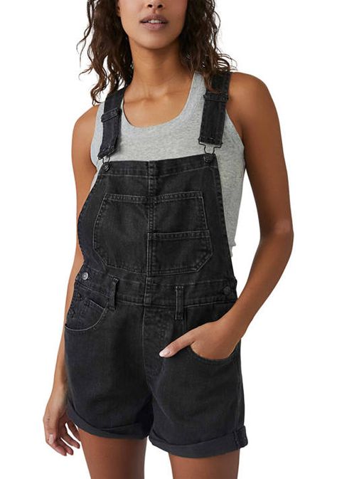 Ziggy Shortalls, Ziggy Overalls, Black Short Overalls, Bib And Brace Overalls, Denim Playsuit, Denim Overalls Shorts, Black Overalls, Weekly Outfits, Crop Top Sweater