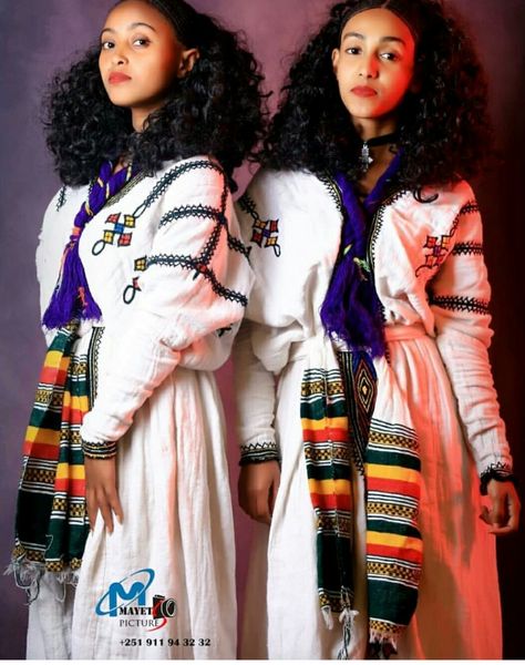 Gonder Ethiopia Dress, Gonder Amhara, Gonder Ethiopia, Ethiopia Dress, Ethiopian Dresses, Amhara Culture, Afro Styles, Ethiopian People, Ethiopian Wedding