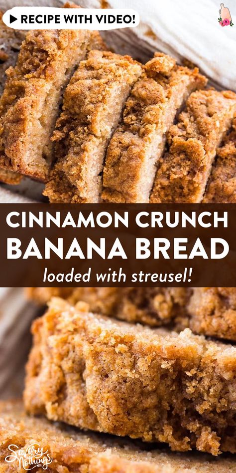 Healthy Sweet Bread, Cinnamon Crunch Banana Bread, Cinnamon Crunch, Healthy Greek Yogurt, Dessert Aux Fruits, Banana Bread Recipe, Sweet Bread, Dessert Bread, Banana Recipes