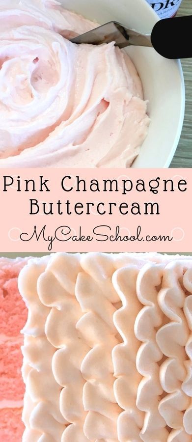 Delicious Pink Champagne Buttercream Frosting Recipe by MyCakeSchool.com Champagne Buttercream Frosting, Cupcake Creme, Champagne Cake Recipe, Champagne Buttercream, Pink Buttercream, Champagne Cake, Frosting Recipes Easy, Cake Frosting Recipe, Buttercream Frosting Recipe