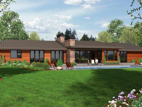 House Plans - Broadway - Linwood Custom Homes Contemporary Ranch Home, Modern Ranch House Plans, Modern Ranch House, Ranch Remodel, Monster House Plans, Modern Style House Plans, Modern Ranch, Contemporary Style Homes, Plans Modern