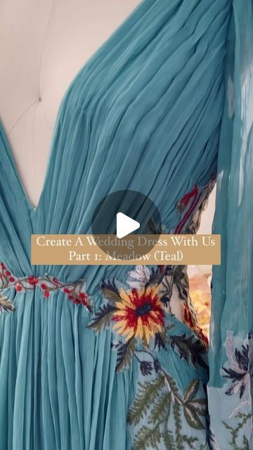 Flora & Lane on Instagram: "Create A Wedding Dress With Us ✨🤍 Part 1: Meadow in Teal 🌿 • • #FloraandLane #bridetobe #handmadedress #uniqueweddingdress #BohoWeddingDress #floralembroidery #weddingday #weddinginspo #weddinginspiration #weddingplanning #weddingplanner #fashiondress #weddingideas #bridalinspiration #bridalinspo #dressmaking" Flora And Lane Meadow, Flora And Lane, Meadow Dress, A Wedding Dress, Bridal Inspo, April 25, Wedding Dresses Unique, Handmade Dresses, Bridal Inspiration