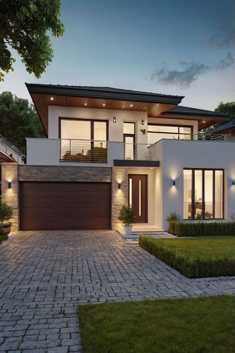 Experience modern innovation with this one-storey house featuring three elegant bedrooms. Designed to blend luxury with practicality, this home is perfect for those who appreciate both style and functionality. Simple Modern House, Elegant Bedrooms, Bigger House, One Storey House, Best Modern House Design, One Story Homes, Easy Living, Modern Houses, Elegant Bedroom