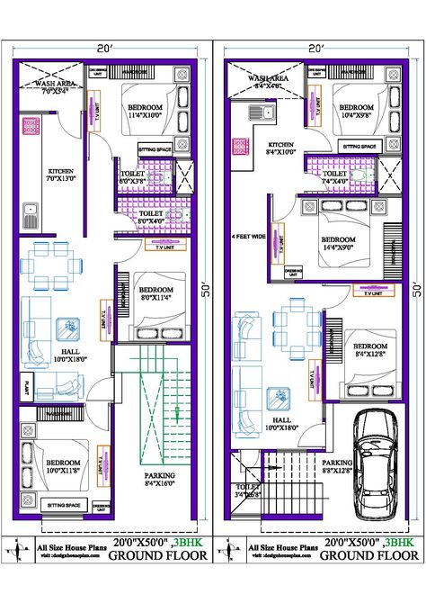 Practical House, 30x50 House Plans, 20x40 House Plans, 30x40 House Plans, 2bhk House Plan, Bungalow Floor Plans, Narrow Lot House Plans, Indian House Plans, Building House Plans Designs