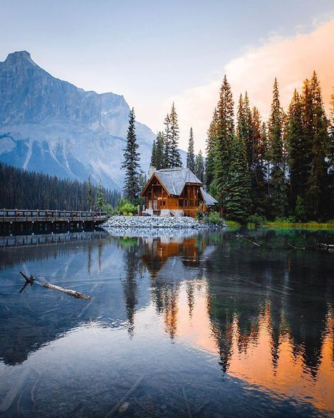 The sun rises and the lake is calm in Yoho National Park.  Photo by @jguzmannn #Canada Summer Vs Winter, Yoho National Park, Good Night Moon, Lake Forest, Favorite Season, Cool Landscapes, Mountain Lake, Personal Project, Travel Planner