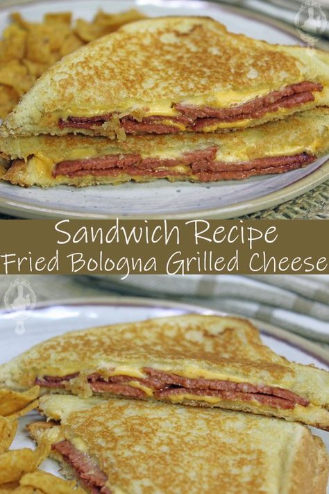 Bologna Grilled Cheese, Fried Bologna And Cheese Sandwich, Air Fryer Bologna Sandwich, Best Fried Bologna Sandwich, Bologna Sandwich Ideas, Grilled Bologna Sandwich, Bologna Recipes Ideas, Fried Bologna Recipes, Fried Baloney Sandwich